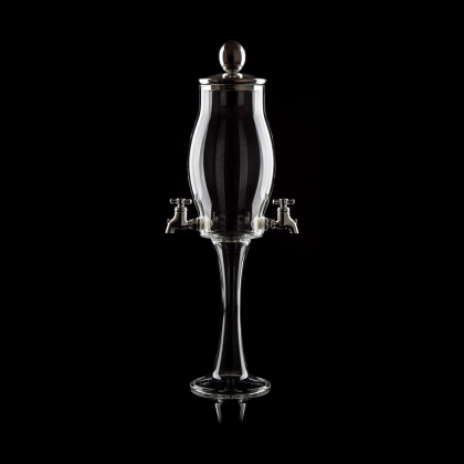 Fontaine à Absinthe H 41 cm en verre soufflé 800 ml, 2 robinets
