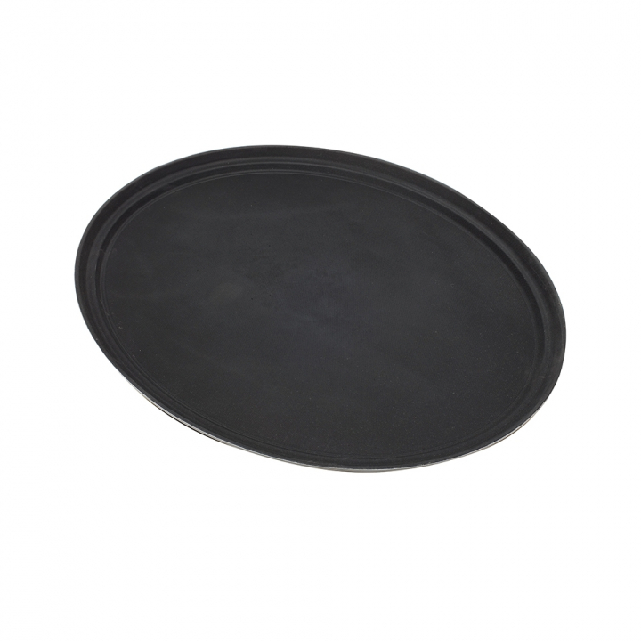 Plateau de service ovale noir 69 cm x 57 cm
