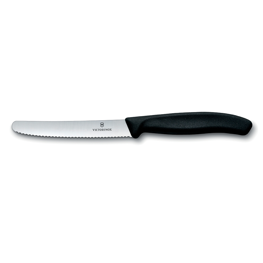 Couteau à pizza - Lame 11cm crantée - Noir | Classic Polypro