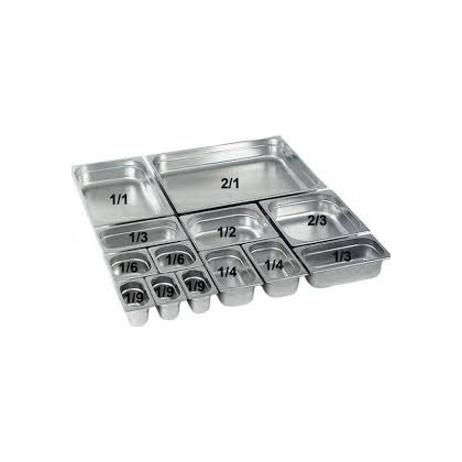 Couvercle inox pour bac gastronorme GN 1/6