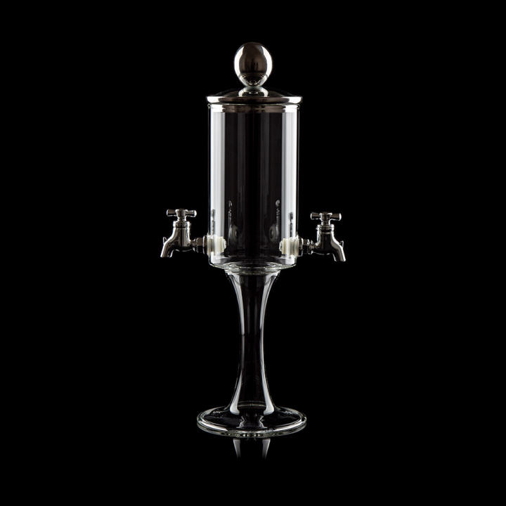 Fontaine à Absinthe  H 39 cm en verre soufflé 800 ml "Calluna trio", 2 robinets