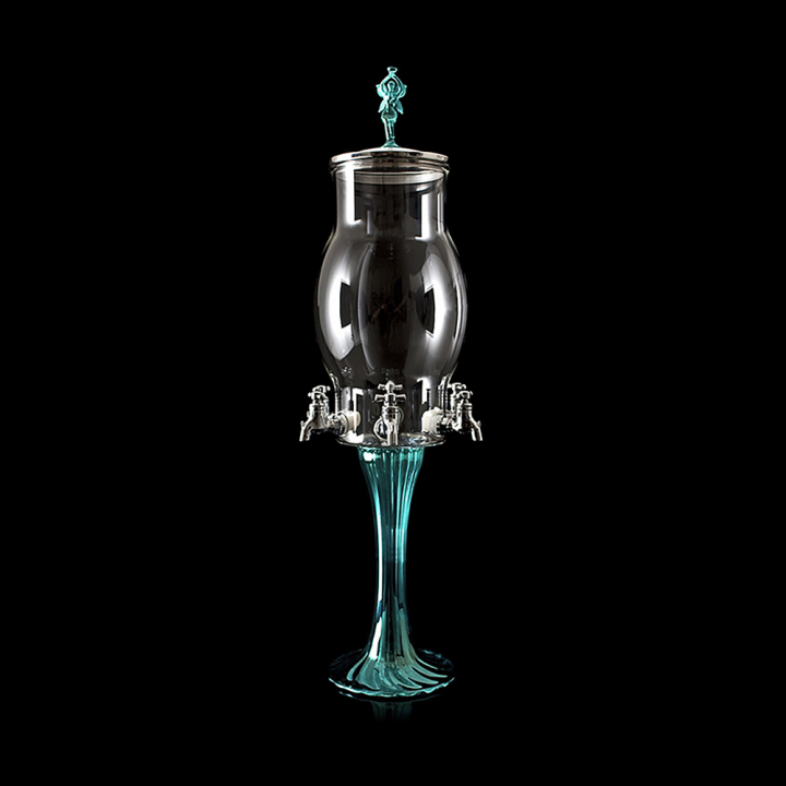 Fontaine à Absinthe "Green Line" H 57 cm en verre soufflé 2000 ml "Zingiber trio", 6 robinets