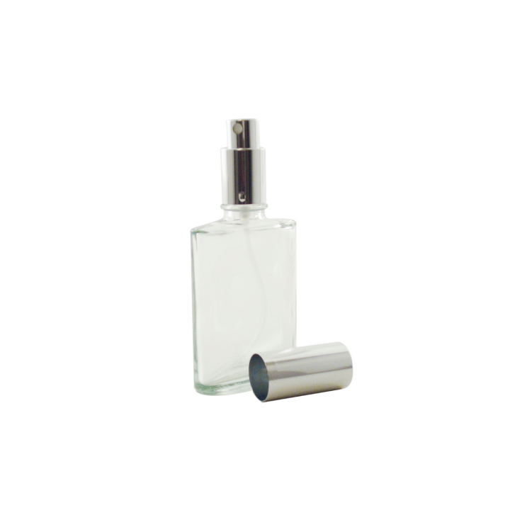 Spray atomiseur spiritueux pompe spray avec bouchon flacon verre ovale de 50 ml