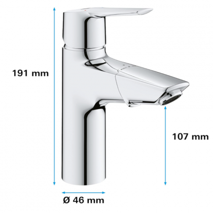 Mitigeur GROHE QUICKFIX Start Douchette Extractible, Mousseur Economie d'Eau , Chromé